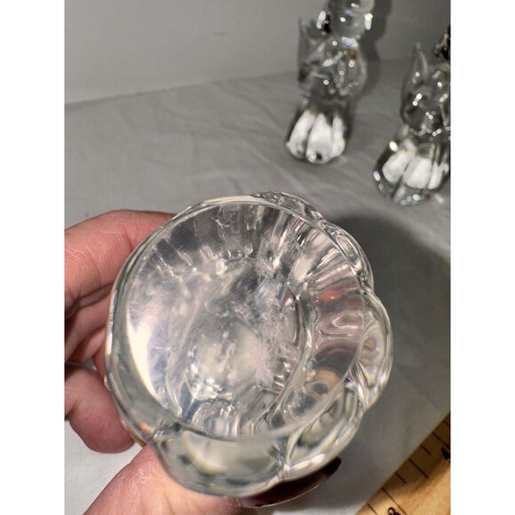 Set Of 3 Glass Angel Figurines Clear Decorative Collectibles - Picture 4 of 4